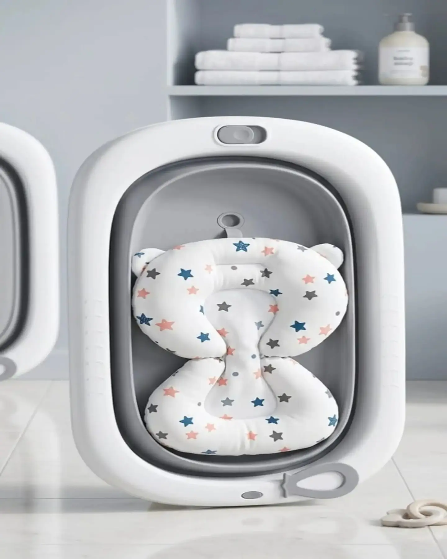 Bañera Plegable Premium Termómetro Digital + Cojín Ergonómico Antideslizante 3