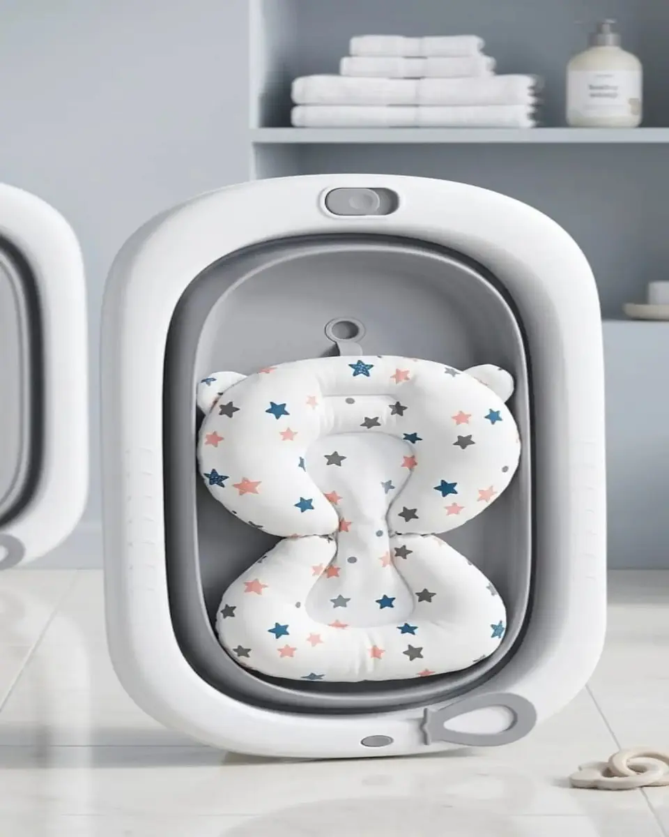 Bañera Plegable Premium Termómetro Digital + Cojín Ergonómico Antideslizante 3