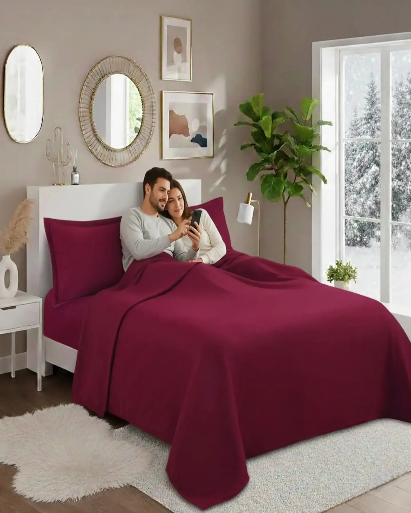 Juego Sábanas Polar Premium Super King Térmicas Extra Suaves 3