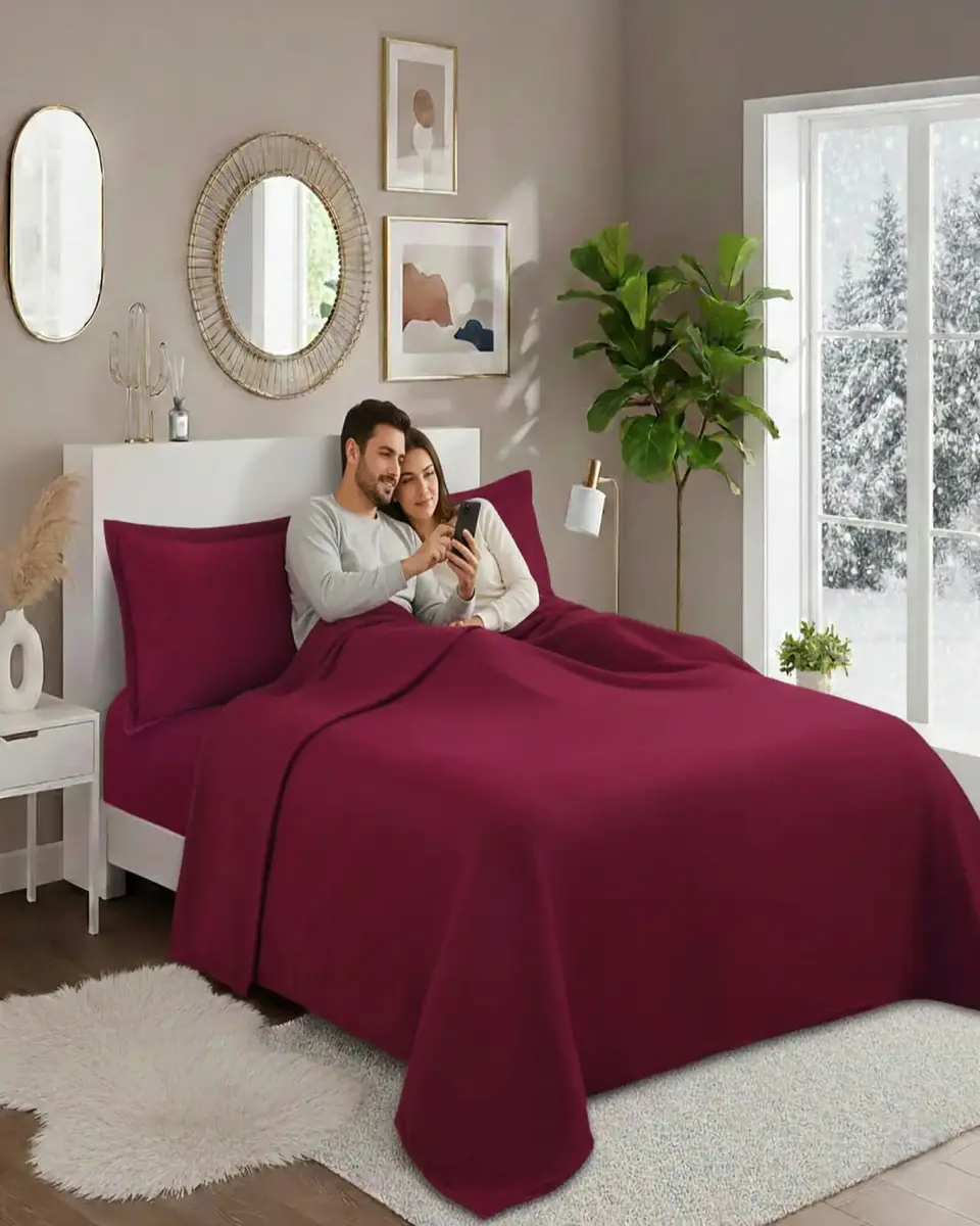 Juego Sábanas Polar Premium Super King Térmicas Extra Suaves 3