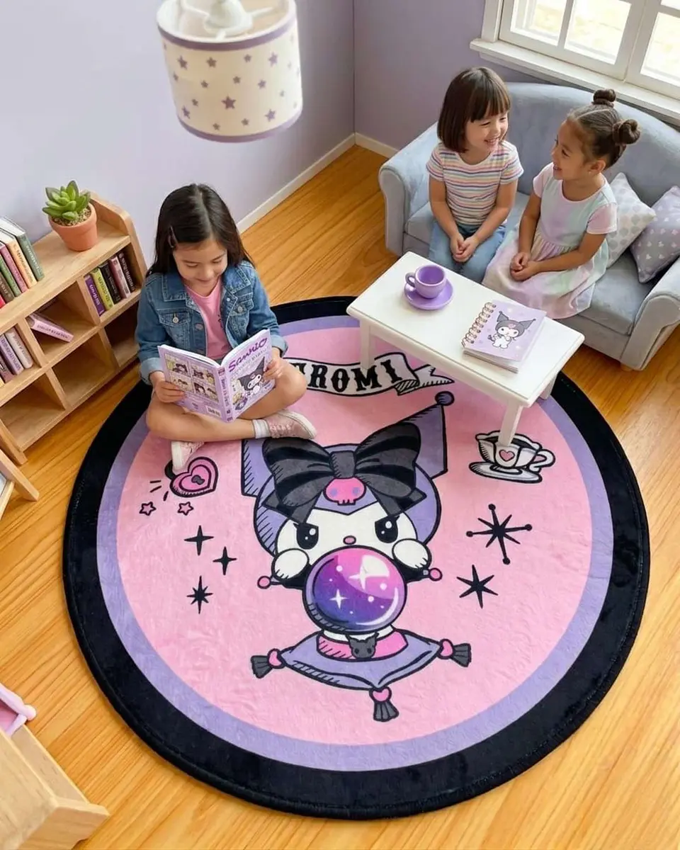 Alfombra Decorativa Infantil Circular de 80cm 2