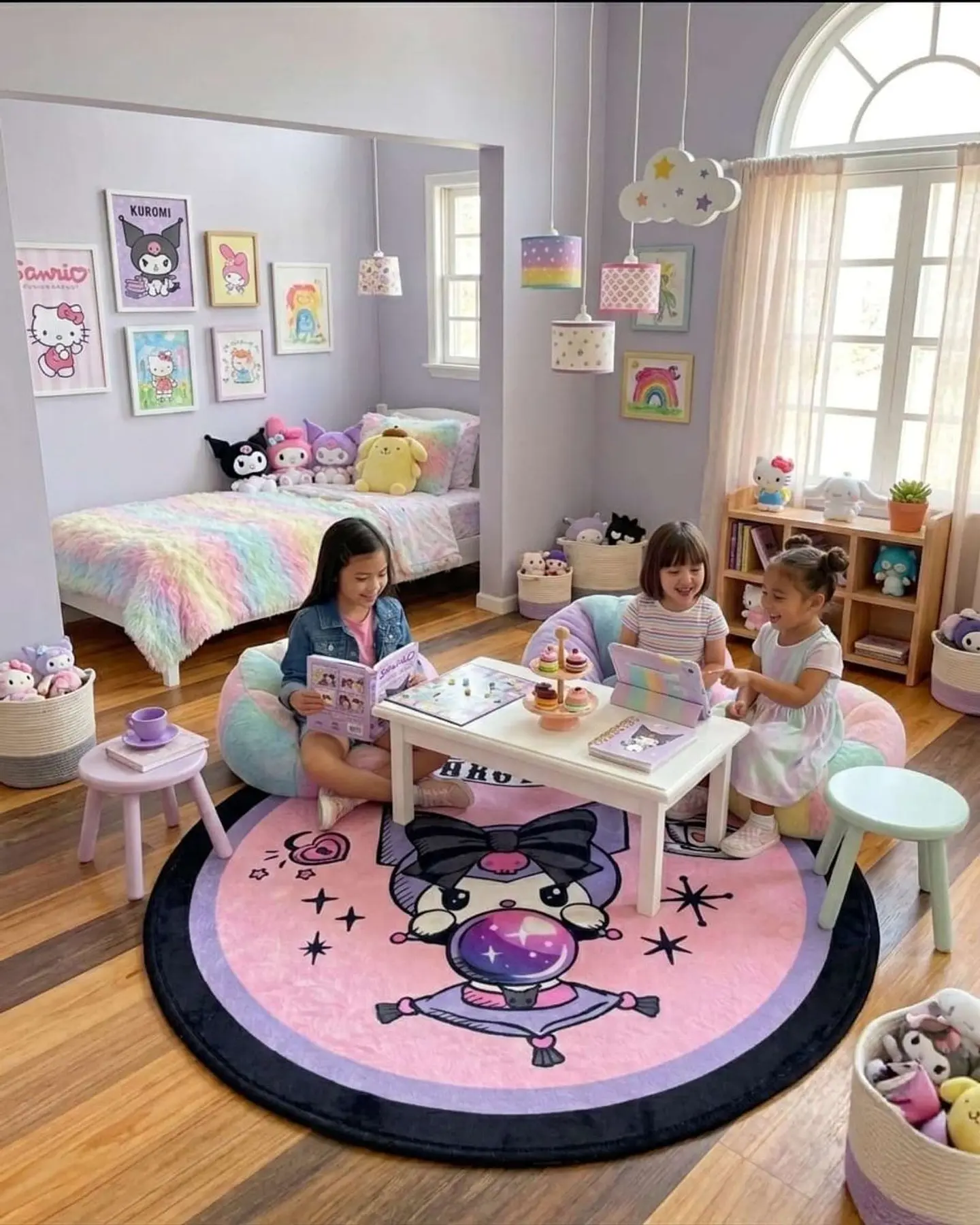 Alfombra Decorativa Infantil Circular de 80cm 3