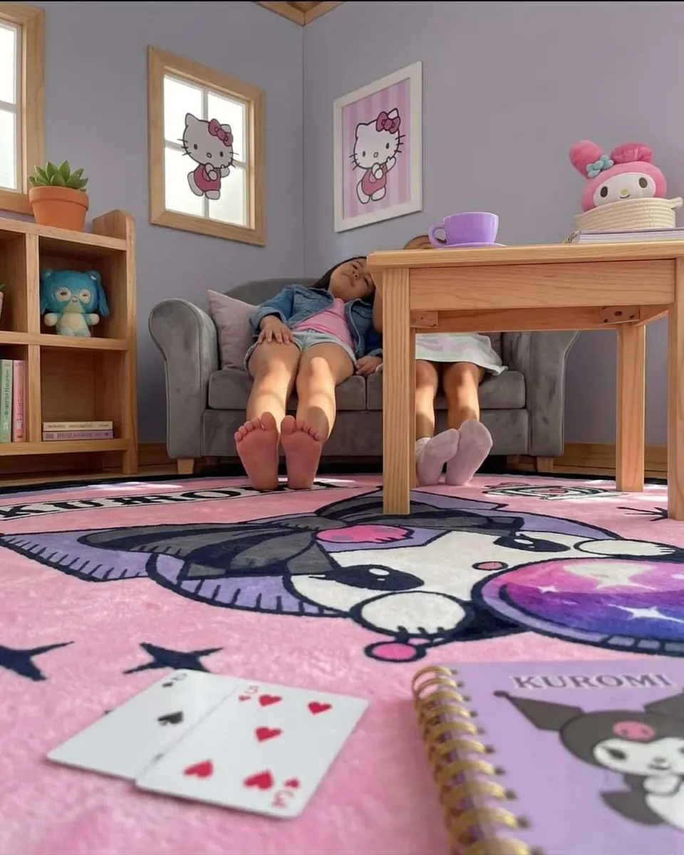 Alfombra Decorativa Infantil Circular de 80cm 5