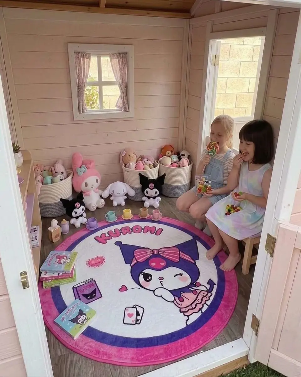 Alfombra Decorativa Infantil Circular de 80cm 3