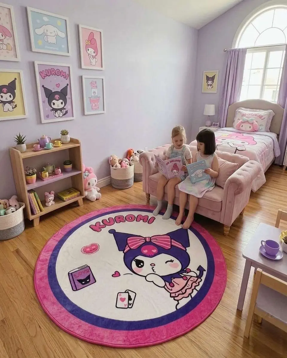 Alfombra Decorativa Infantil Circular de 80cm 4