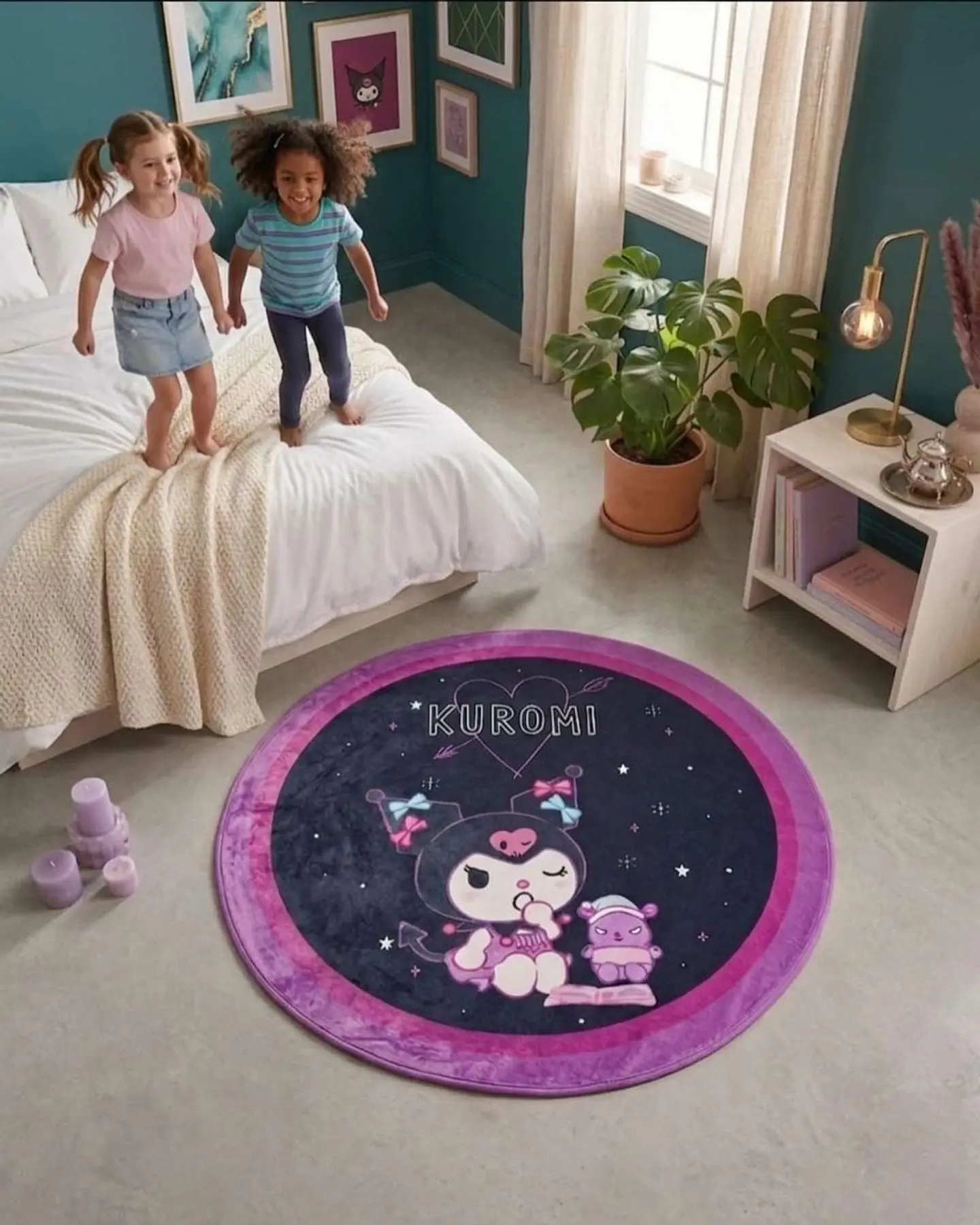 Alfombra Decorativa Infantil Circular de 80cm 1