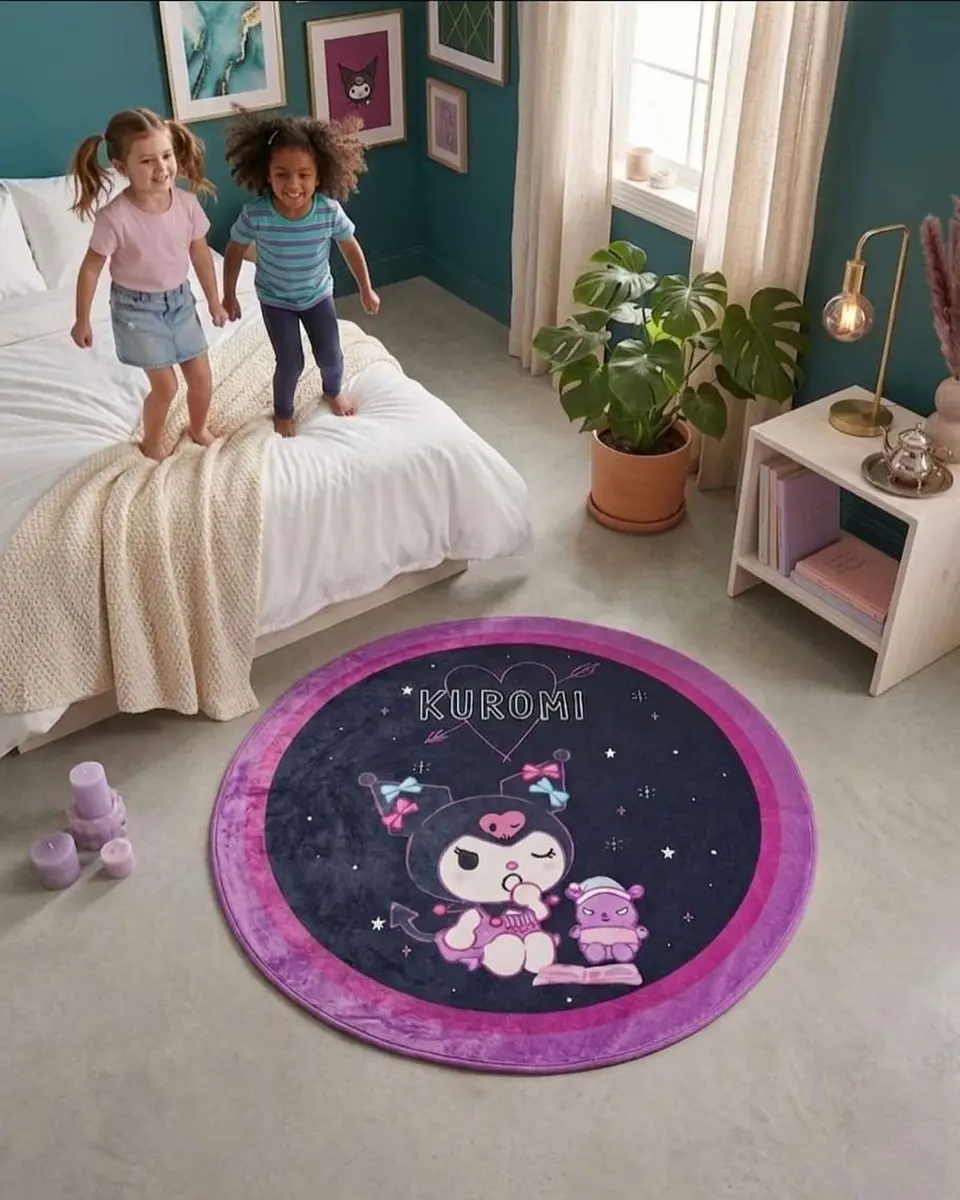 Alfombra Decorativa Infantil Circular de 80cm 1