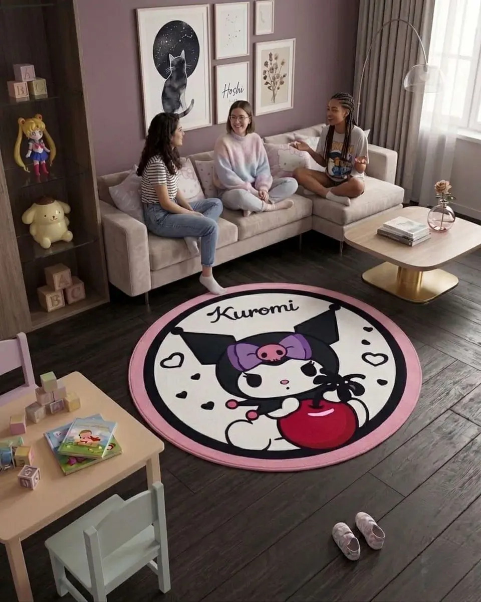Alfombra Decorativa Infantil Circular de 80cm 1