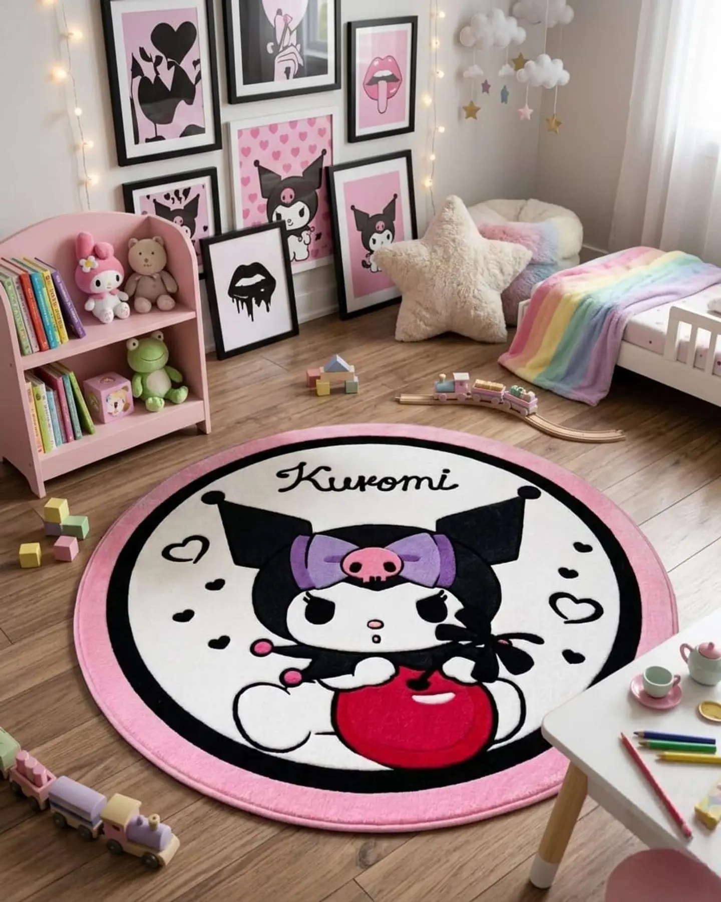 Alfombra Decorativa Infantil Circular de 80cm 2