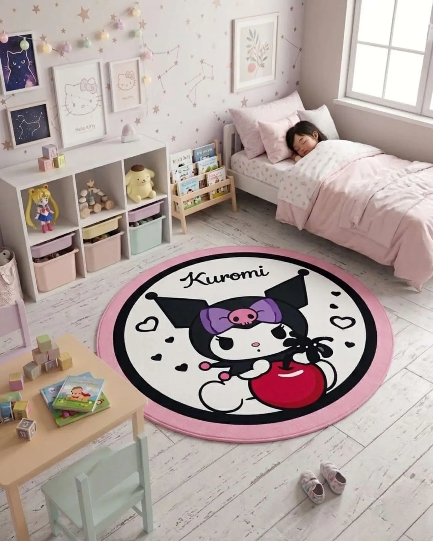 Alfombra Decorativa Infantil Circular de 80cm 3