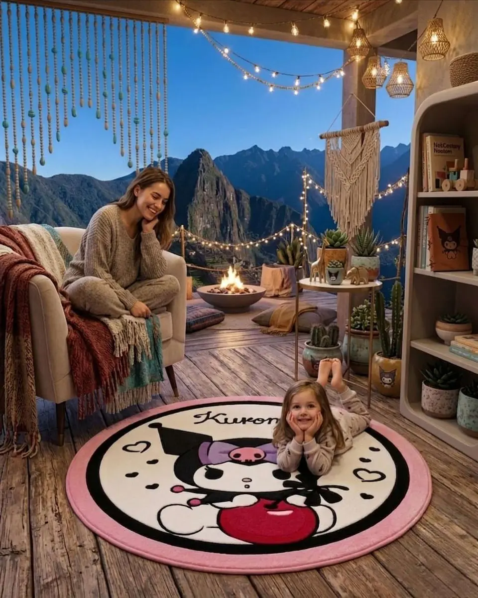 Alfombra Decorativa Infantil Circular de 80cm 4