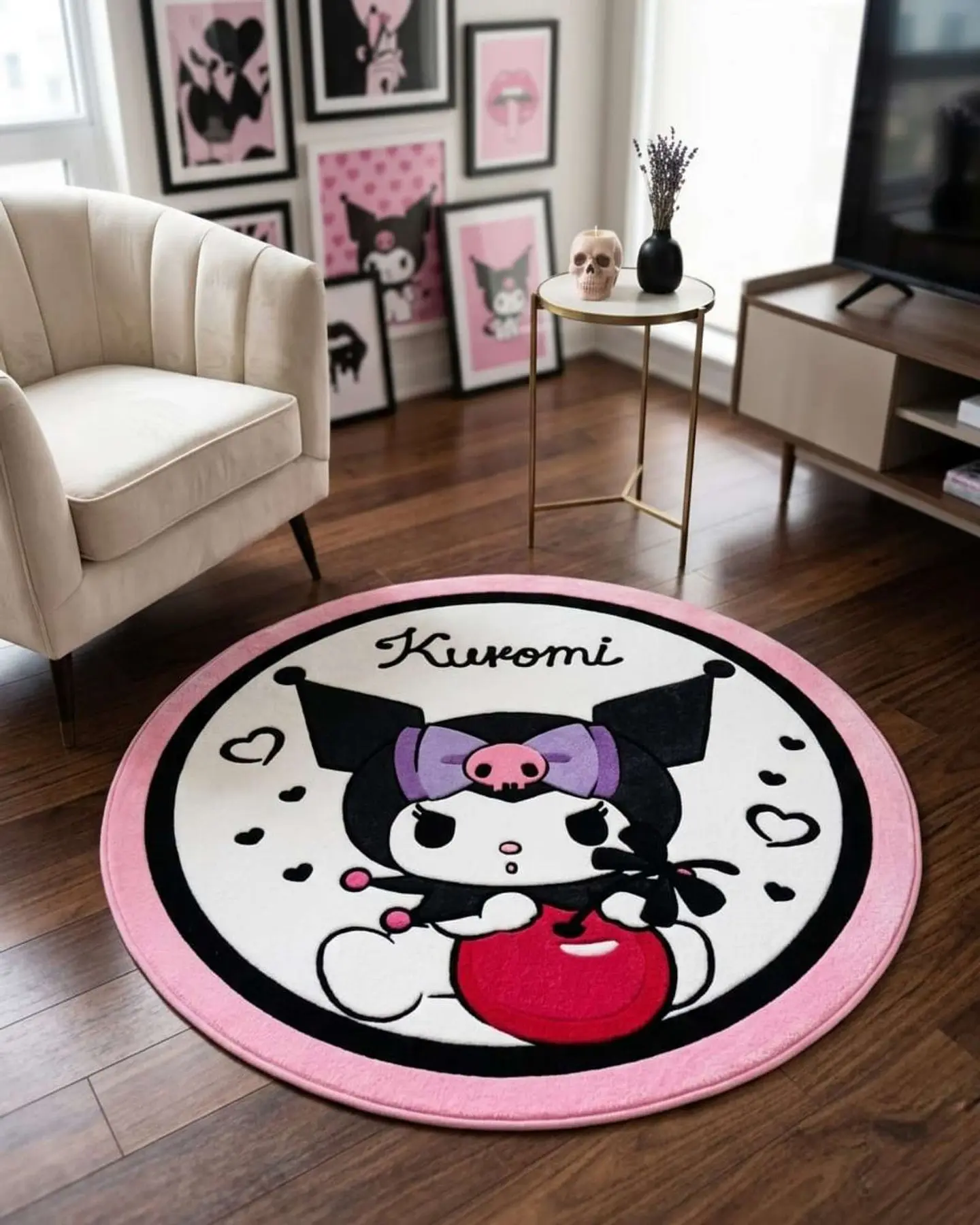 Alfombra Decorativa Infantil Circular de 80cm 5