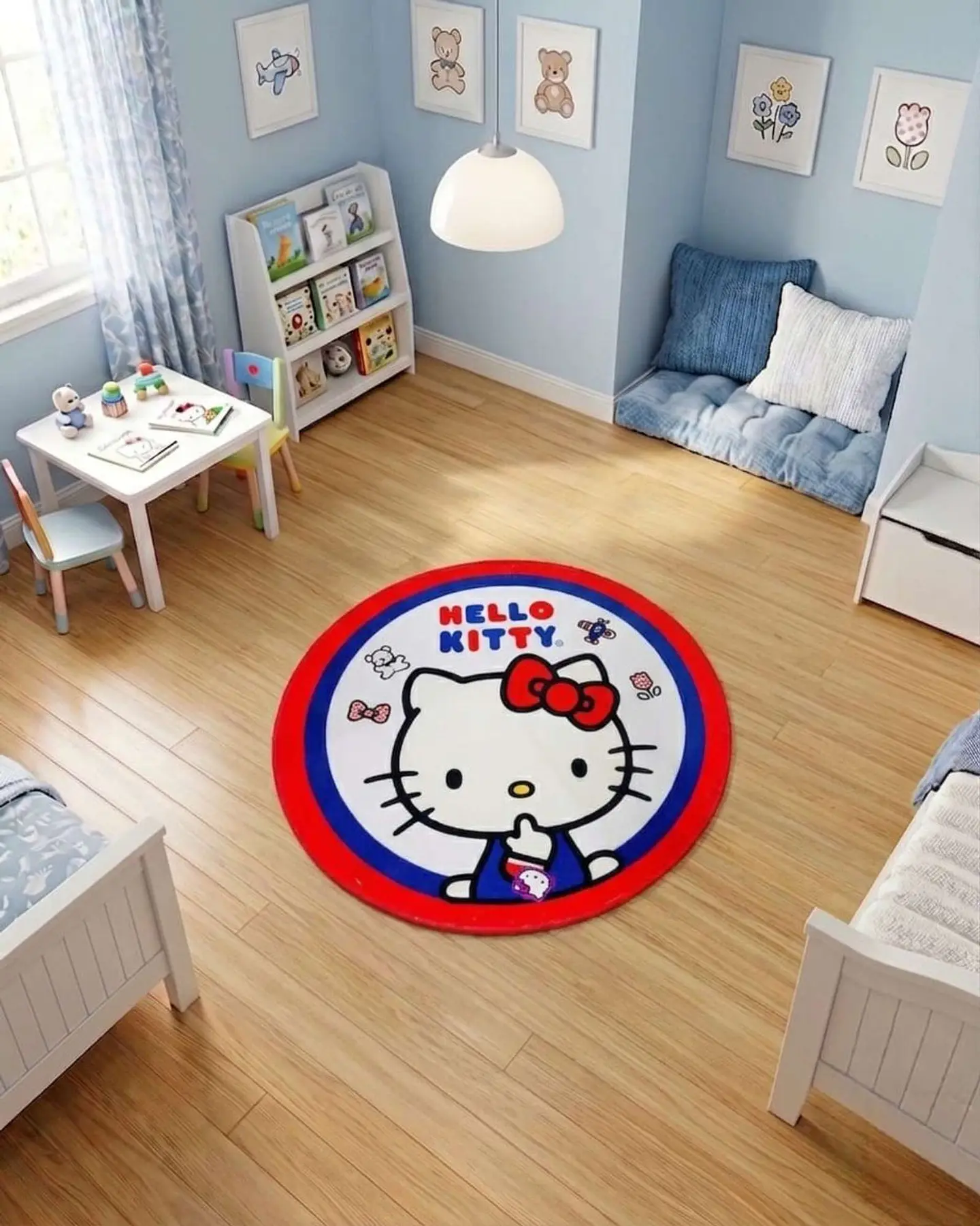 Alfombra Decorativa Infantil Circular de 80cm 1