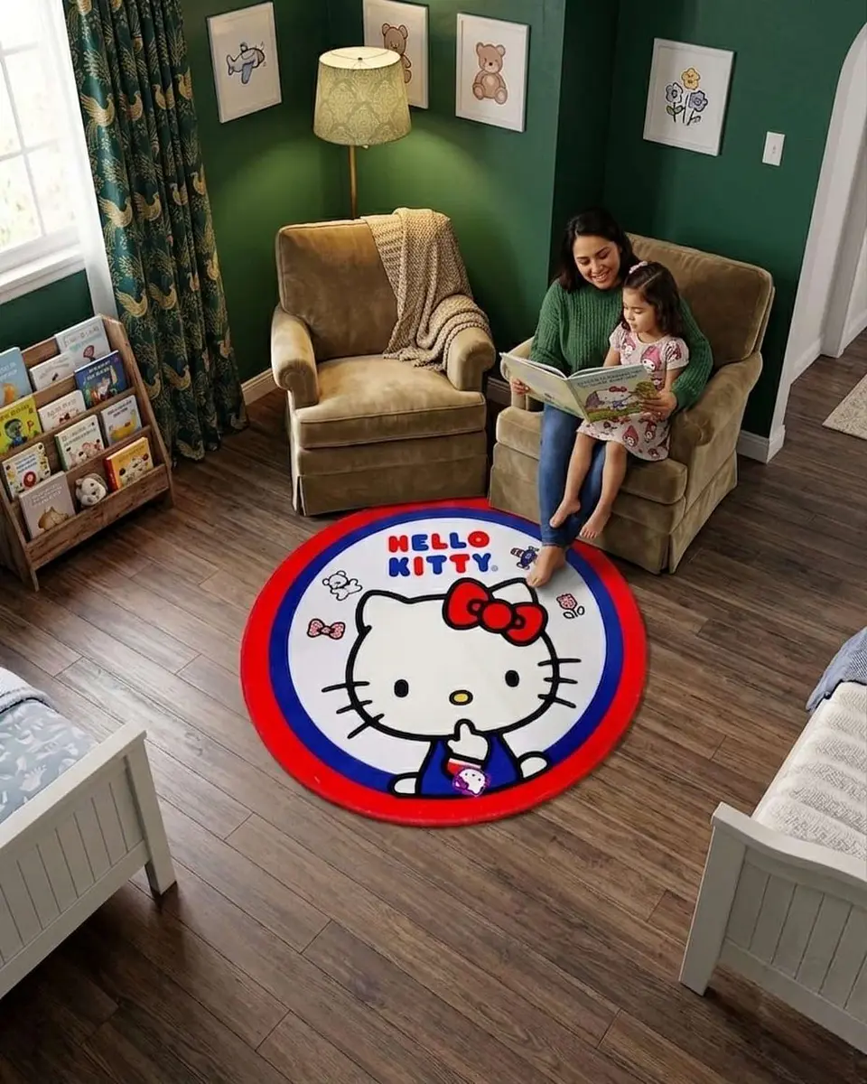 Alfombra Decorativa Infantil Circular de 80cm 2