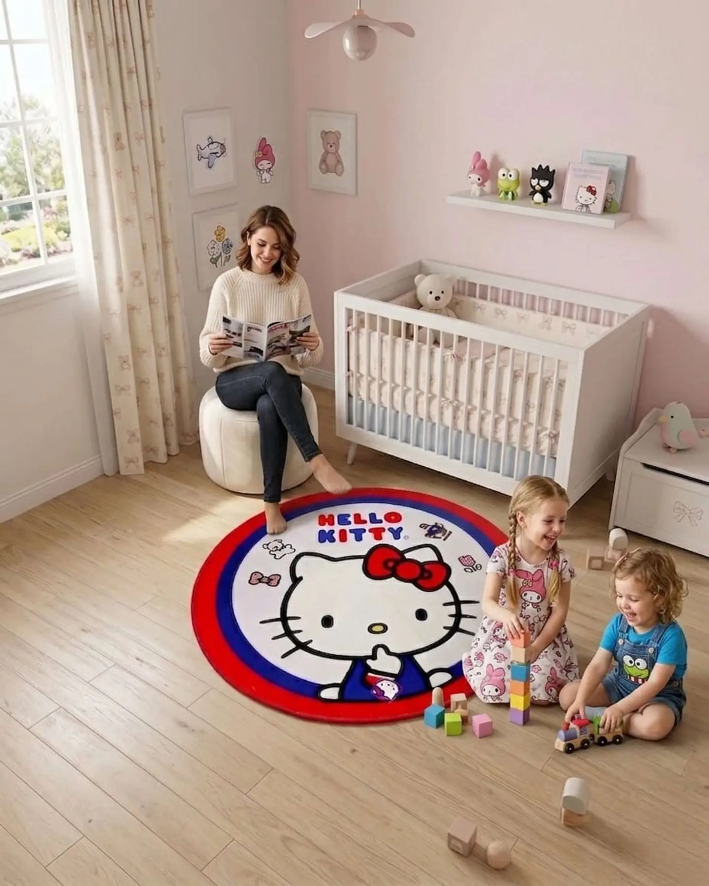 Alfombra Decorativa Infantil Circular de 80cm 3