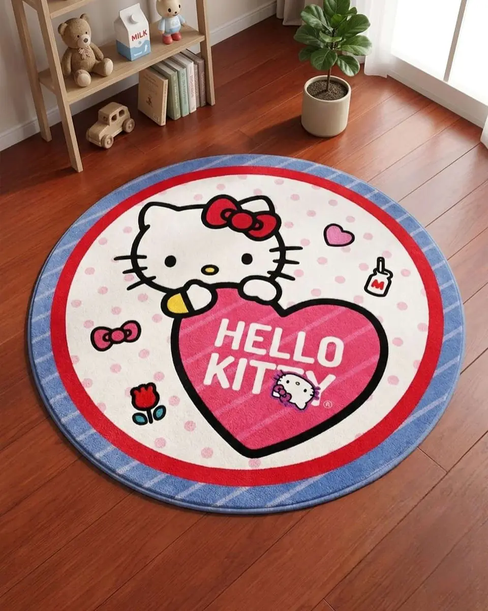 Alfombra Decorativa Infantil Circular de 80cm 1