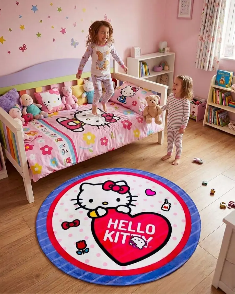 Alfombra Decorativa Infantil Circular de 80cm 3
