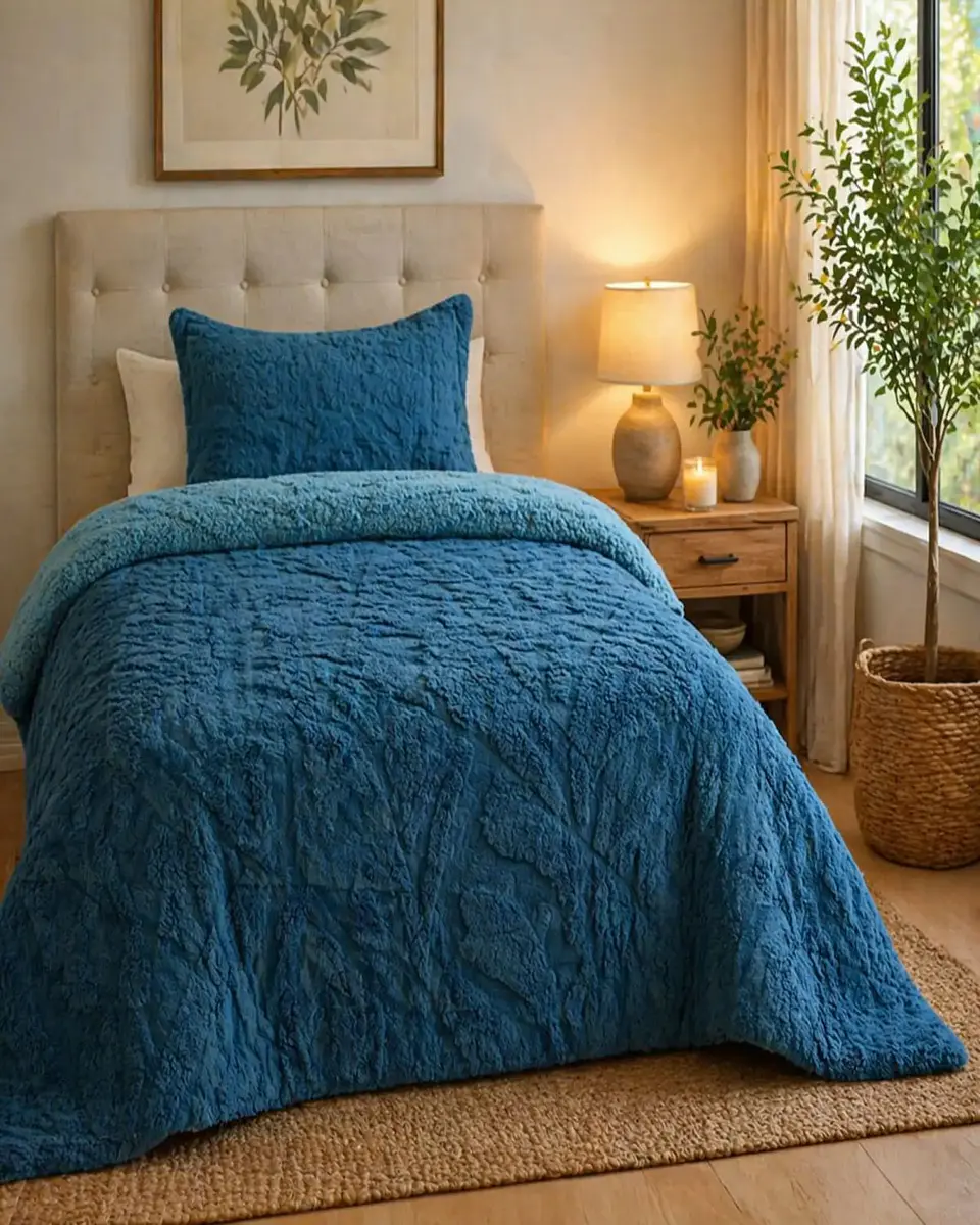 Cubrecama Plaza y Media Sherpa Jacquard Deluxe 3
