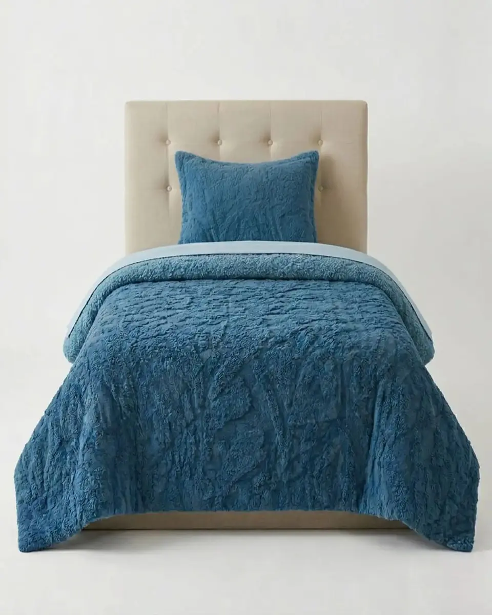 Cubrecama Plaza y Media Sherpa Jacquard Deluxe 7
