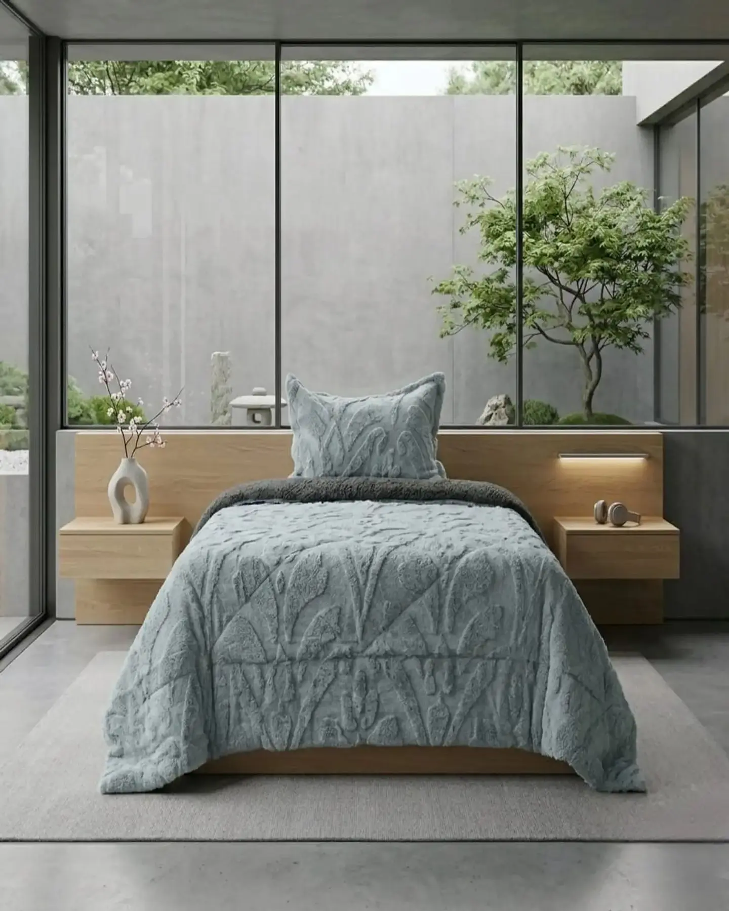 Cubrecama Plaza y Media Sherpa Jacquard Deluxe 1
