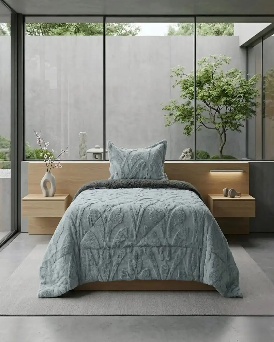 Cubrecama Plaza y Media Sherpa Jacquard Deluxe 1