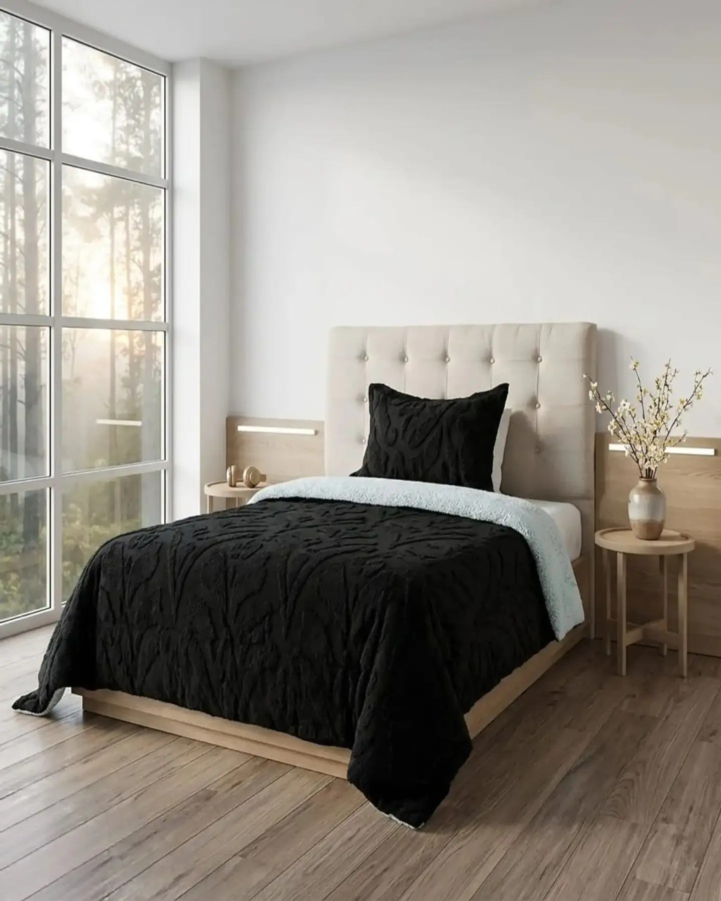 Cubrecama Plaza y Media Sherpa Jacquard Deluxe 4
