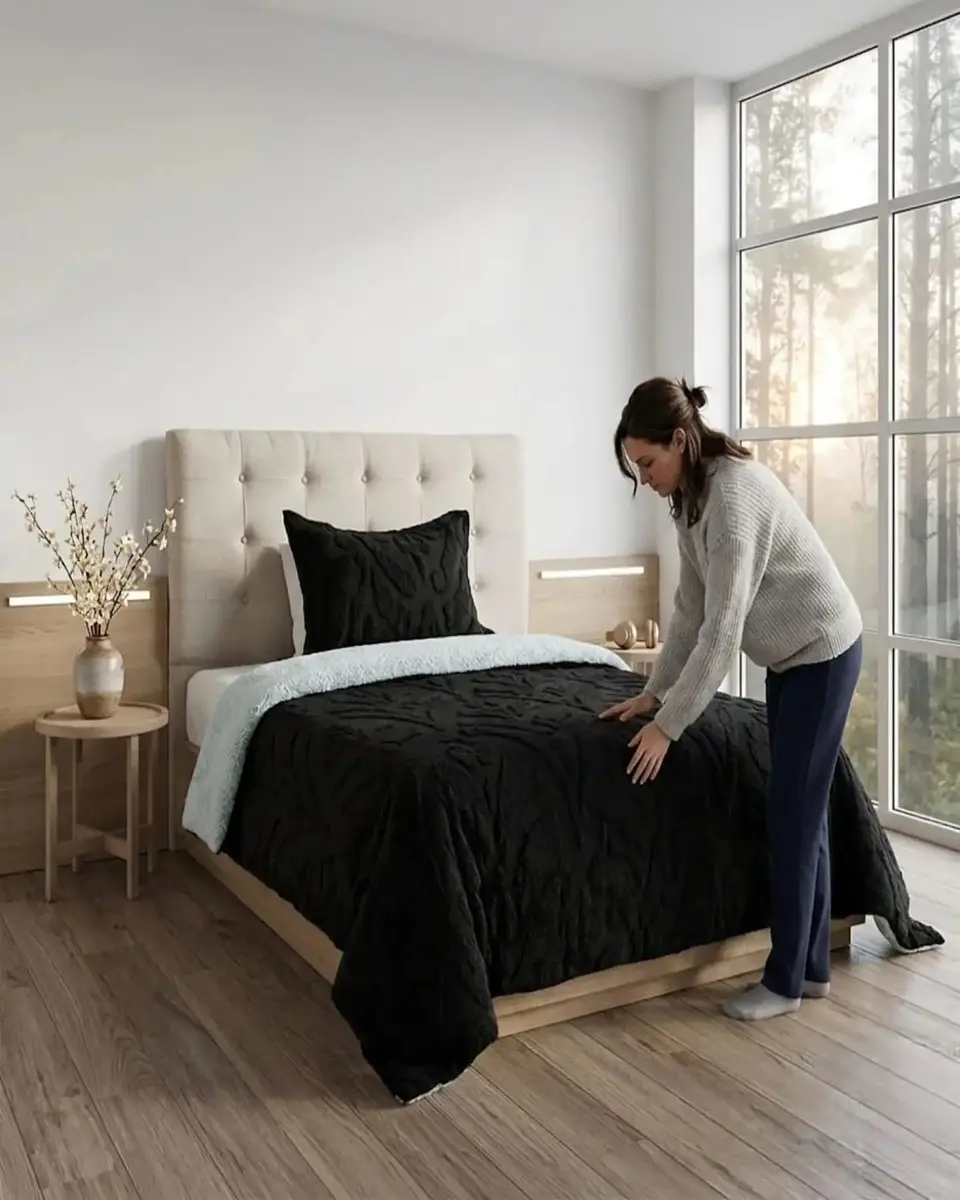 Cubrecama Plaza y Media Sherpa Jacquard Deluxe 5