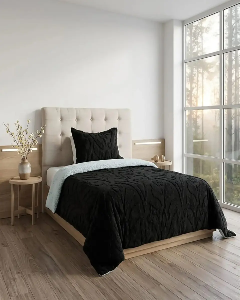 Cubrecama Plaza y Media Sherpa Jacquard Deluxe 6