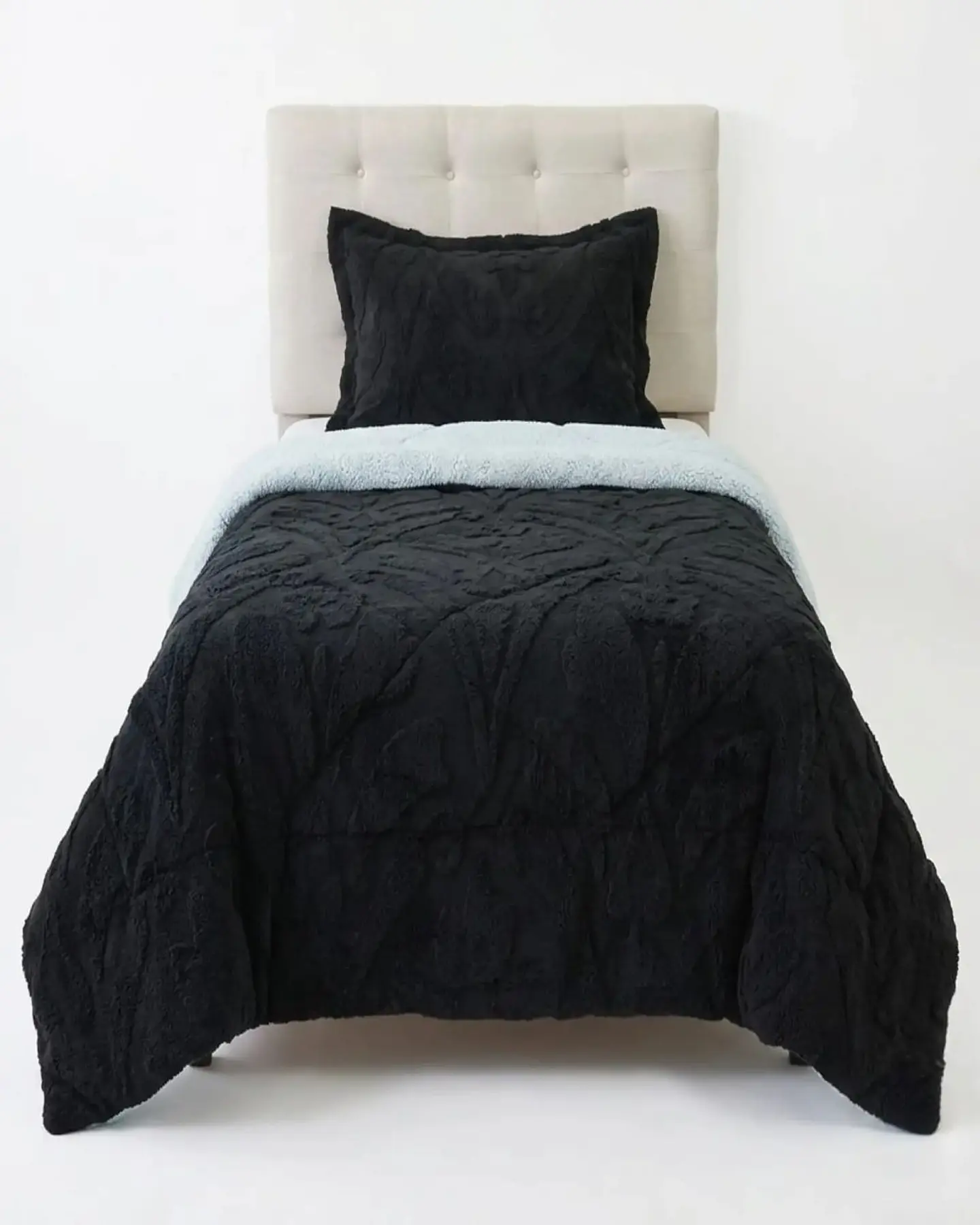 Cubrecama Plaza y Media Sherpa Jacquard Deluxe 7