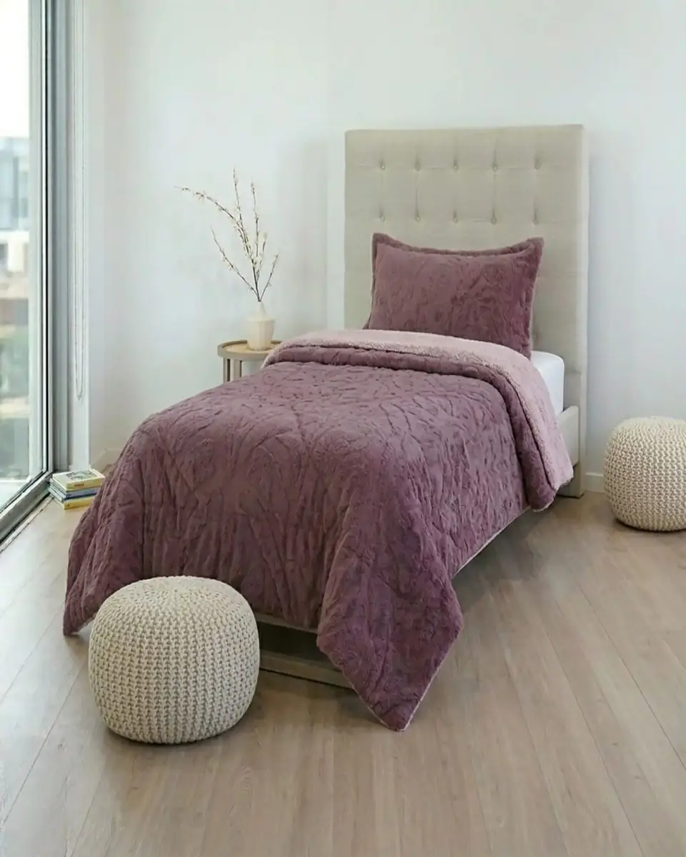 Cubrecama Plaza y Media Sherpa Jacquard Deluxe 1