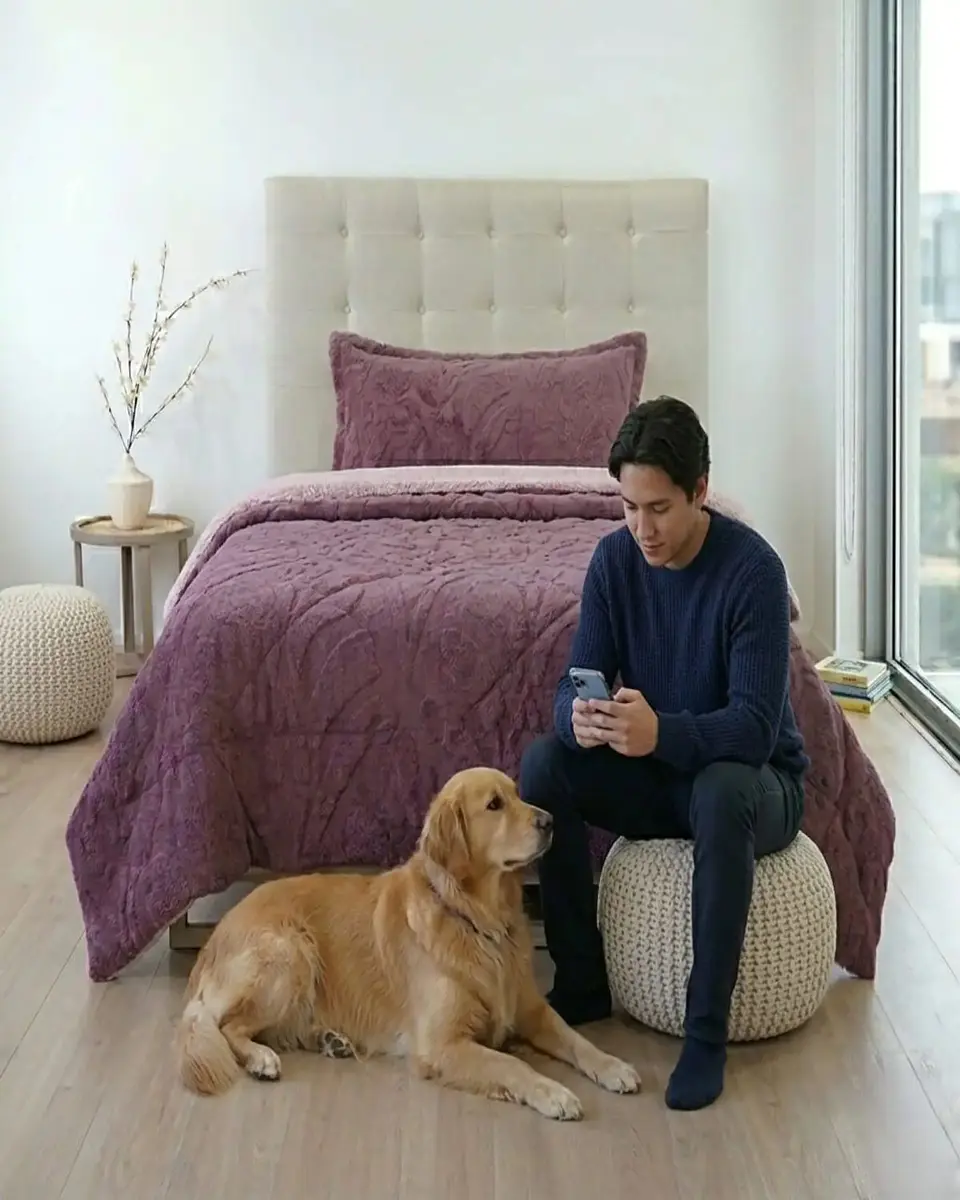 Cubrecama Plaza y Media Sherpa Jacquard Deluxe 4