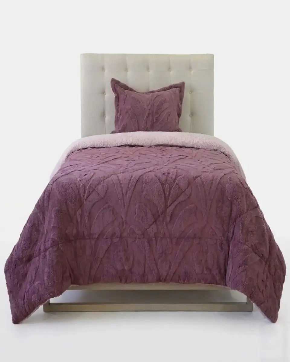 Cubrecama Plaza y Media Sherpa Jacquard Deluxe 6