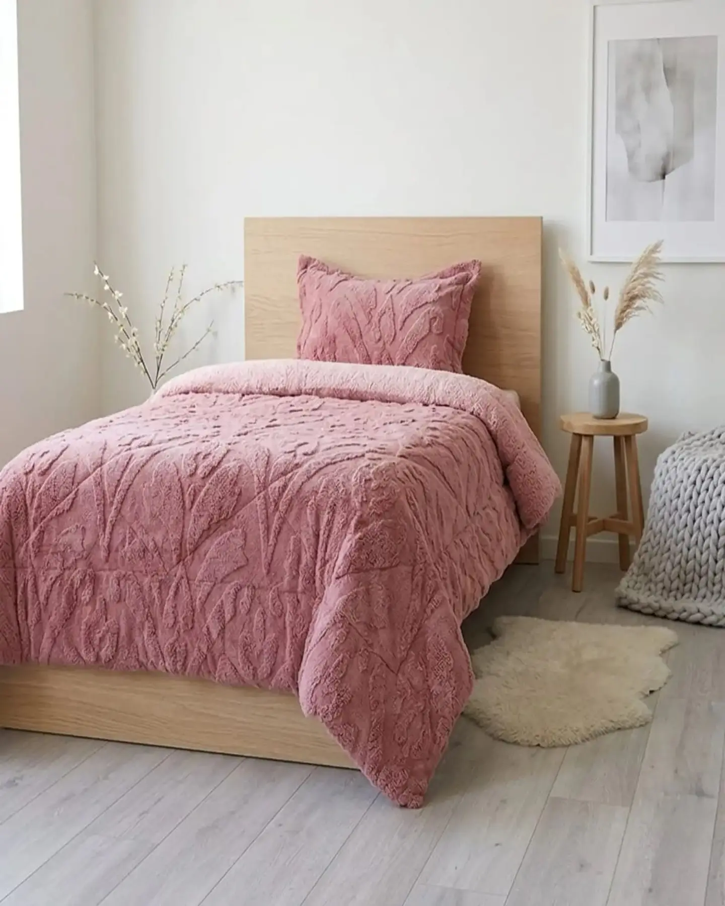 Cubrecama Plaza y Media Sherpa Jacquard Deluxe 2
