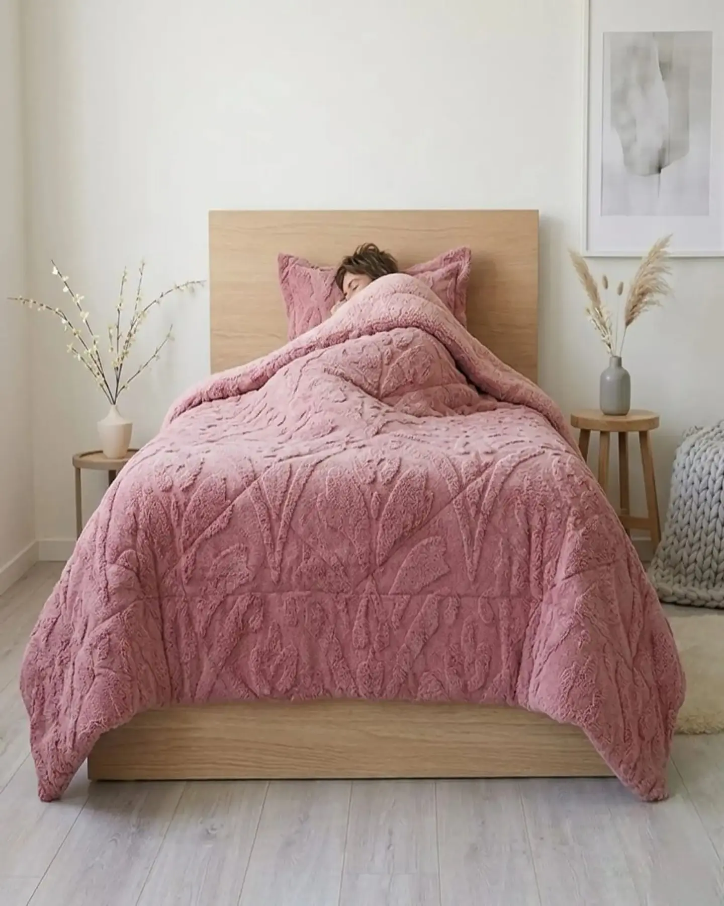 Cubrecama Plaza y Media Sherpa Jacquard Deluxe 3