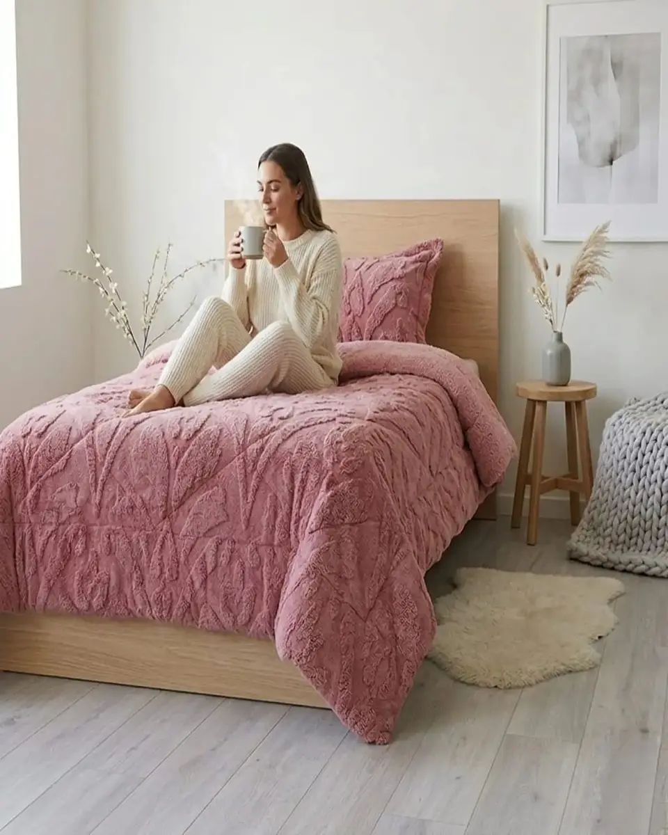 Cubrecama Plaza y Media Sherpa Jacquard Deluxe 6