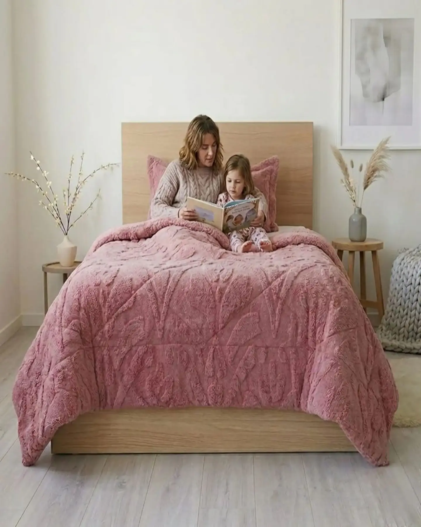 Cubrecama Plaza y Media Sherpa Jacquard Deluxe 7
