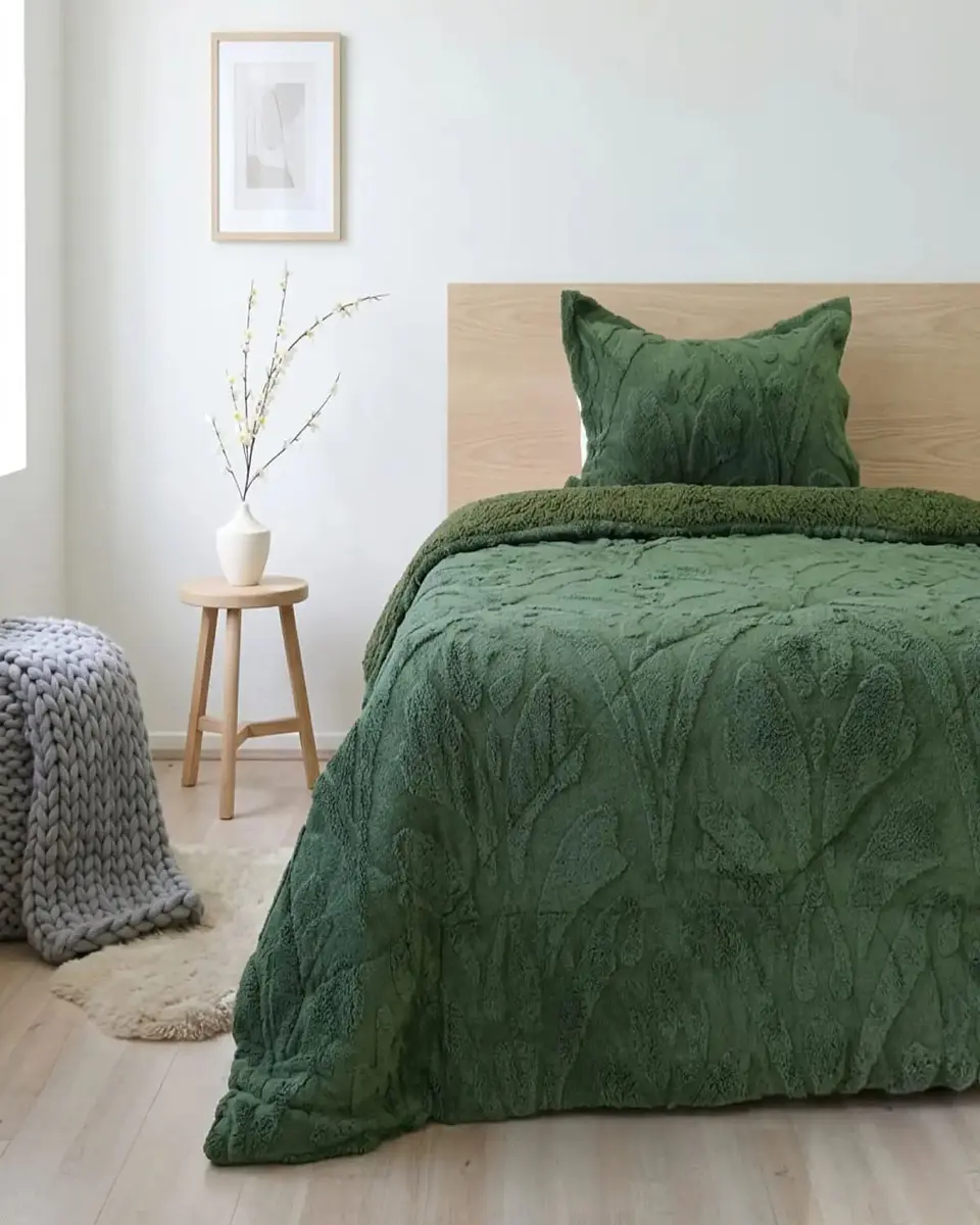 Cubrecama Plaza y Media Sherpa Jacquard Deluxe 1