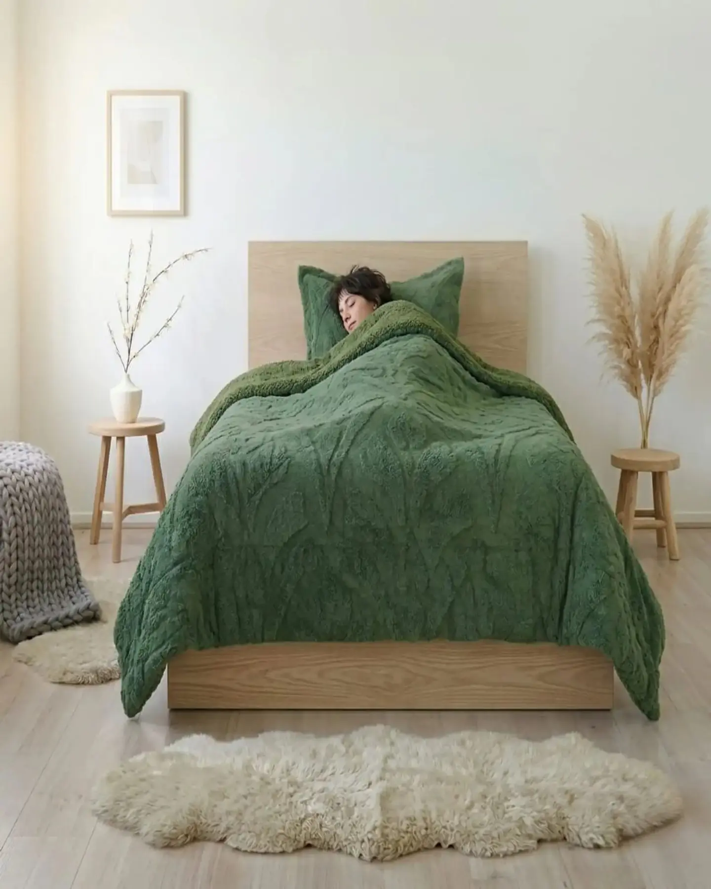 Cubrecama Plaza y Media Sherpa Jacquard Deluxe 4