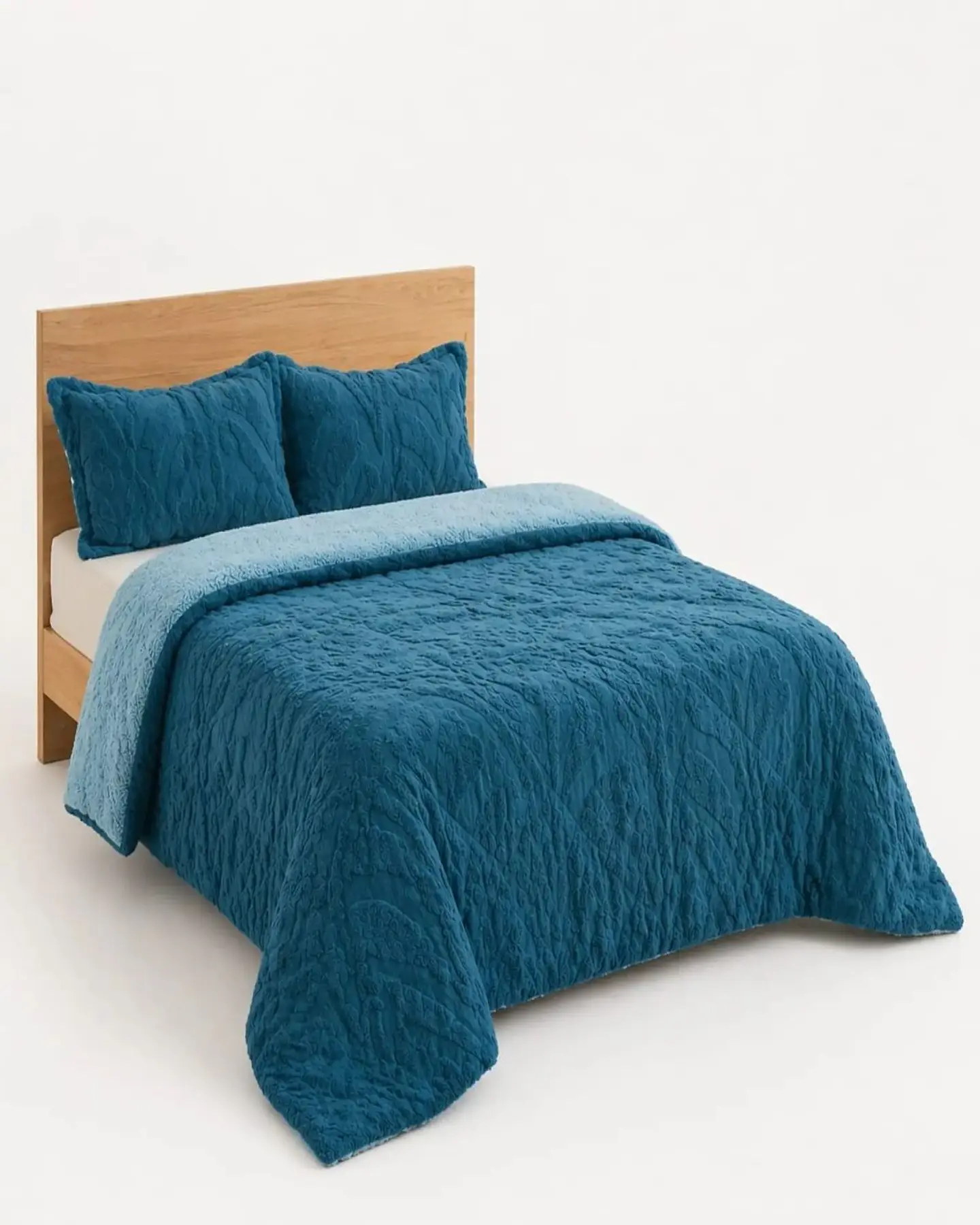 Cubrecama Sherpa Jacquard Deluxe 2 Plazas Diseño Relieve 7