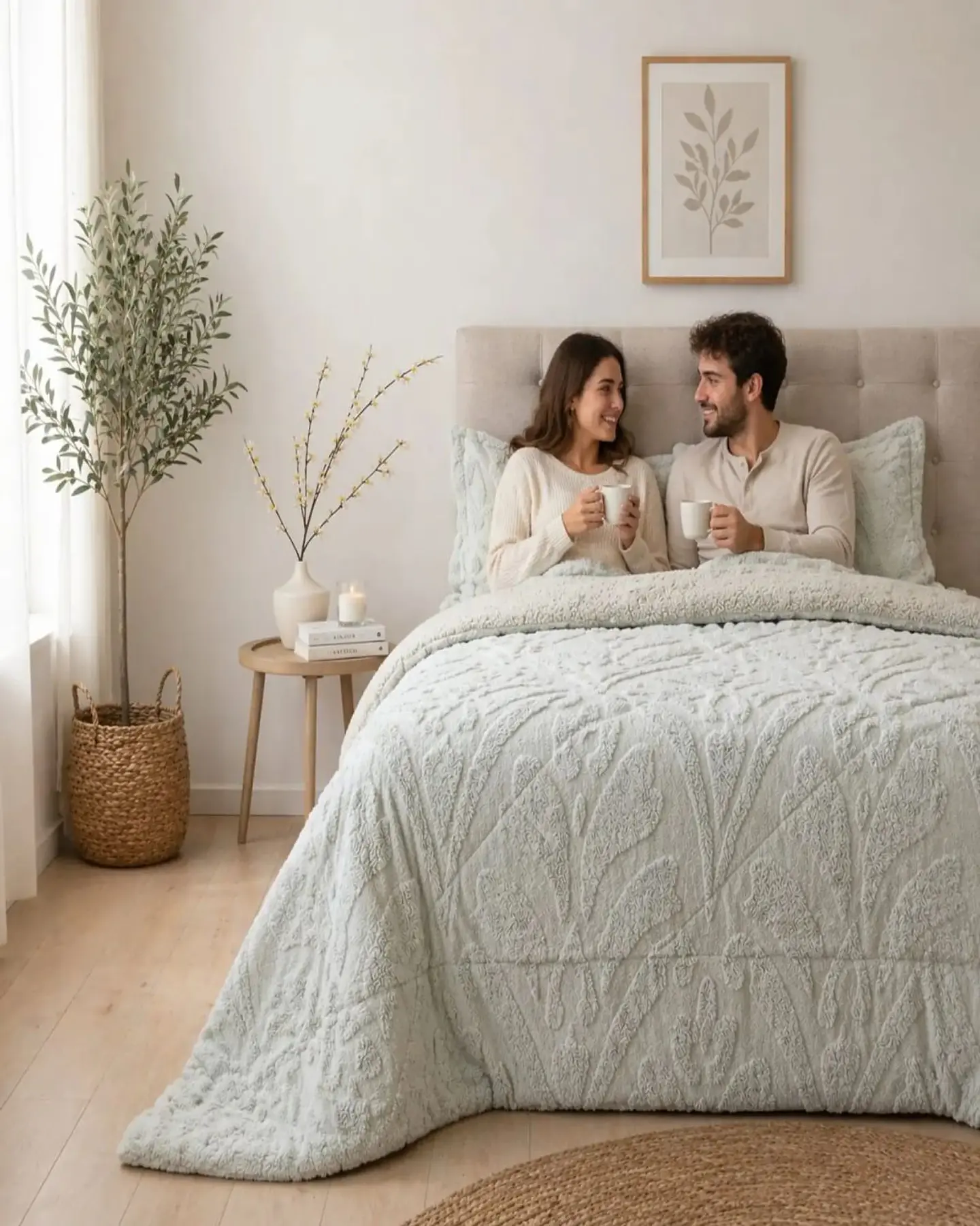 Cubrecama Sherpa Jacquard Deluxe 2 Plazas Diseño Relieve 4
