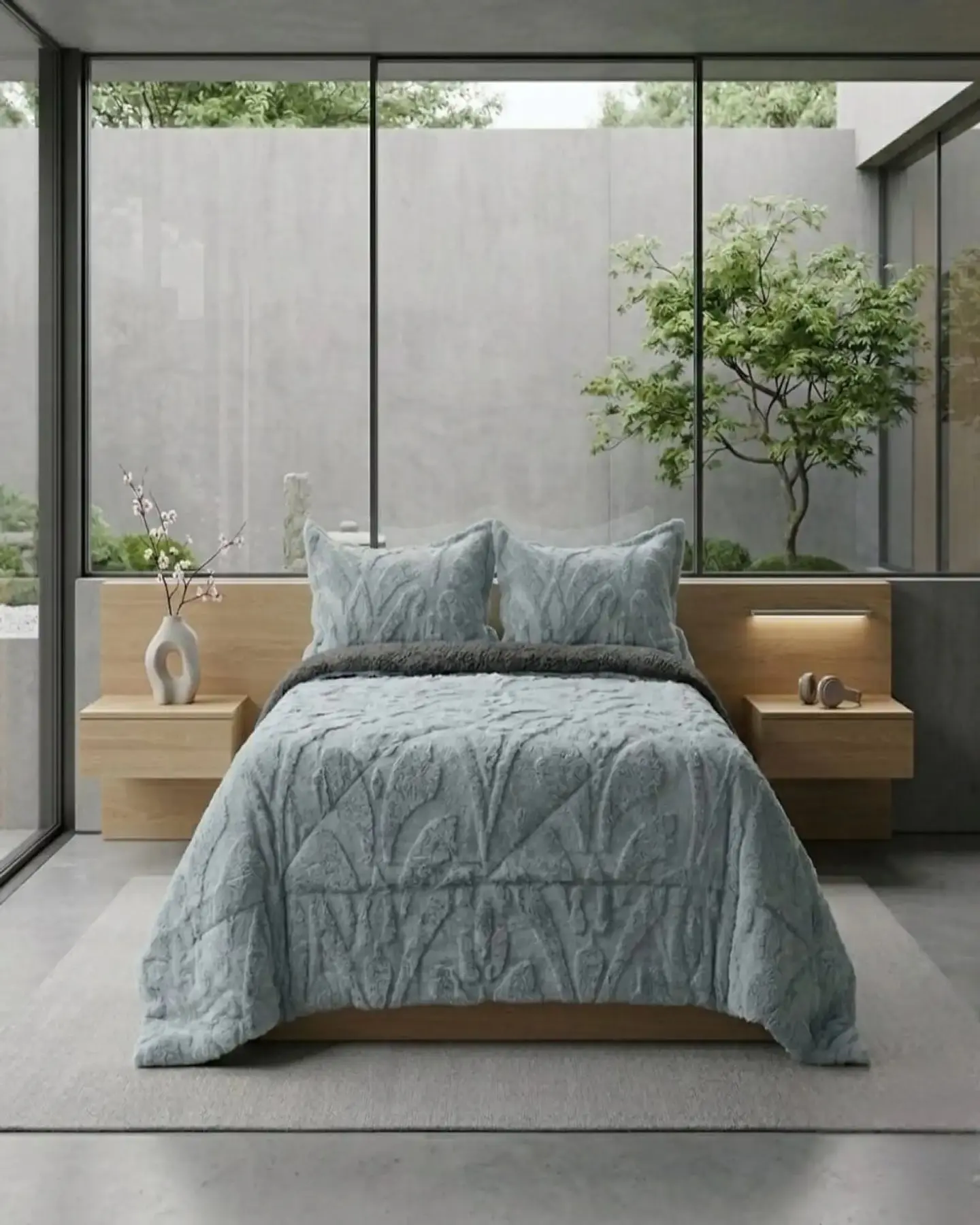 Cubrecama Sherpa Jacquard Deluxe 2 Plazas Diseño Relieve 1