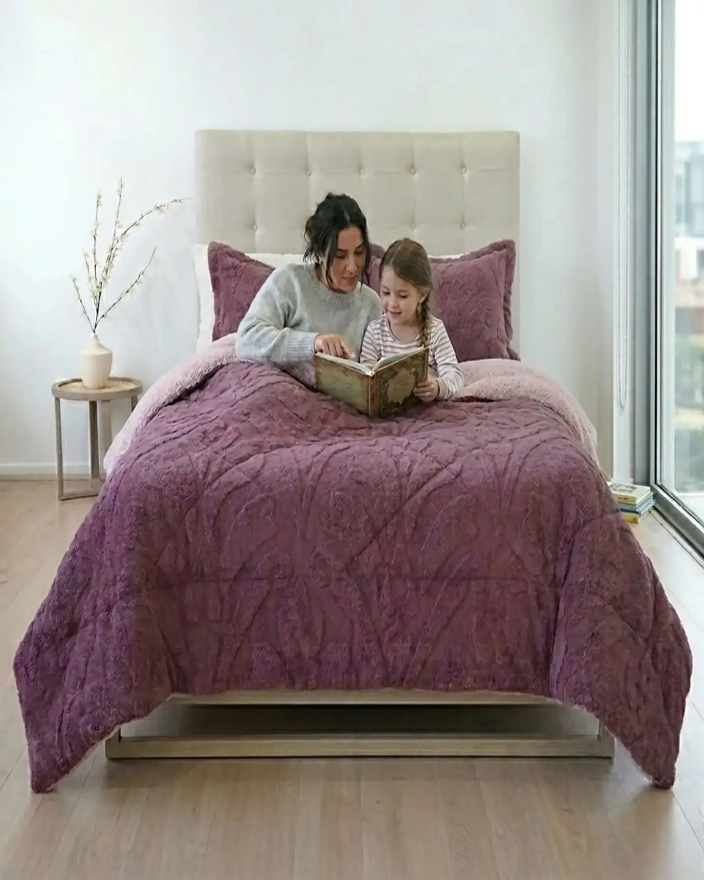 Cubrecama Sherpa Jacquard Deluxe 2 Plazas Diseño Relieve 6