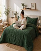 Cubrecama Sherpa Jacquard Deluxe 2 Plazas Diseño Relieve - Miniatura 1