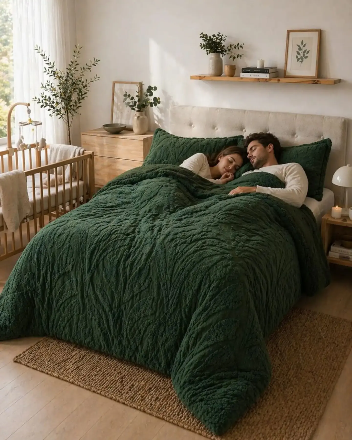 Cubrecama Sherpa Jacquard Deluxe 2 Plazas Diseño Relieve 3