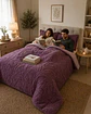 Cubrecama Sherpa Jacquard Deluxe King Diseño Relieve - Miniatura 1