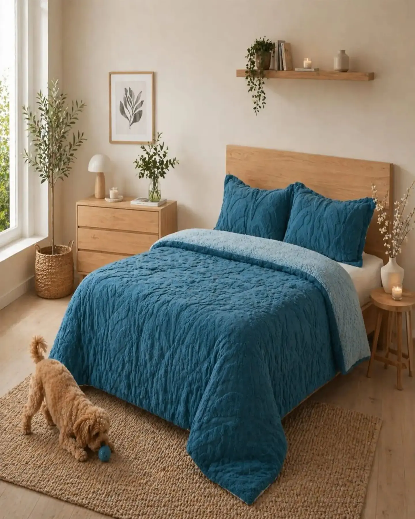 Cubrecama Sherpa Jacquard Deluxe Super King Diseño Relieve 6