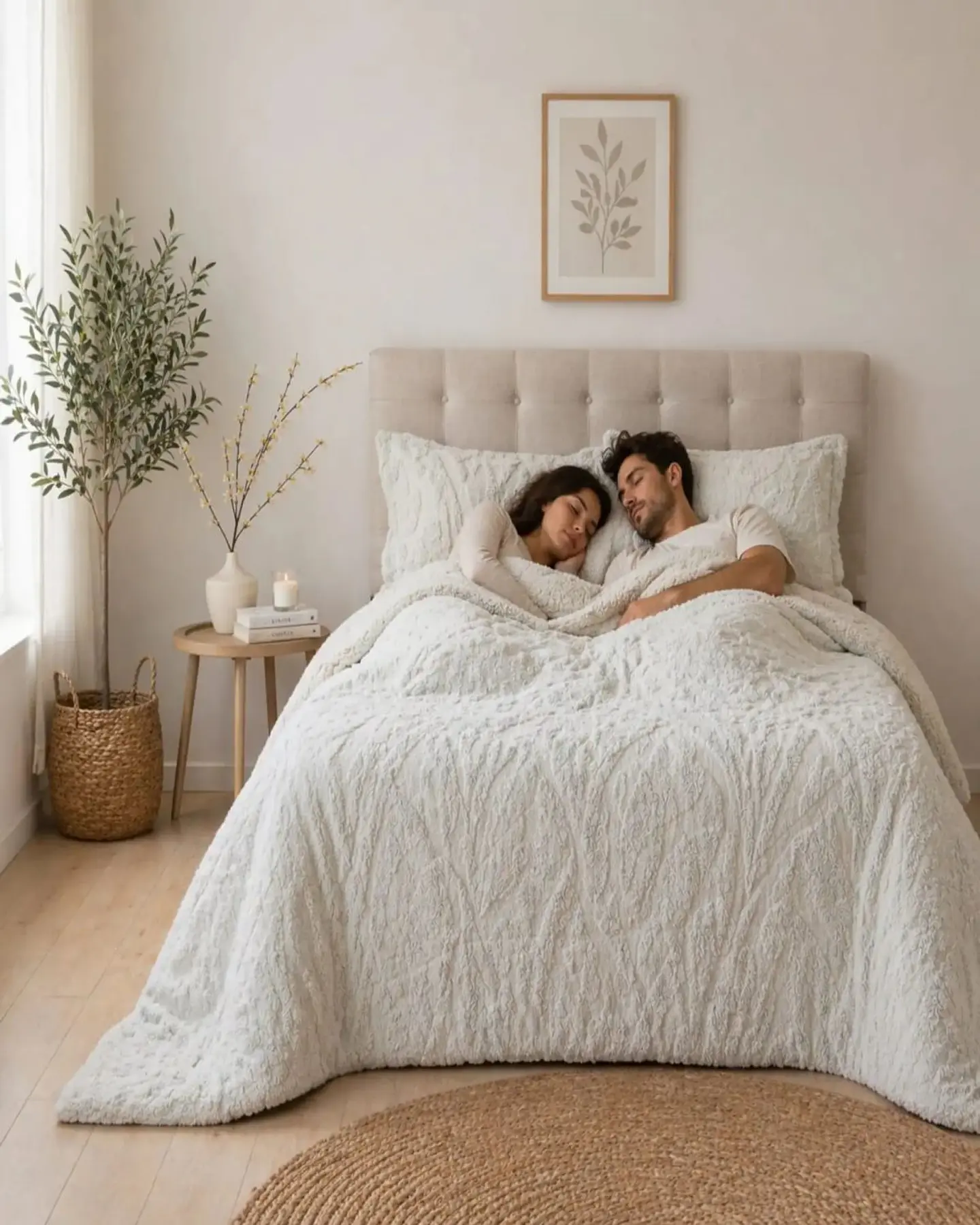 Cubrecama Sherpa Jacquard Deluxe Super King Diseño Relieve 2
