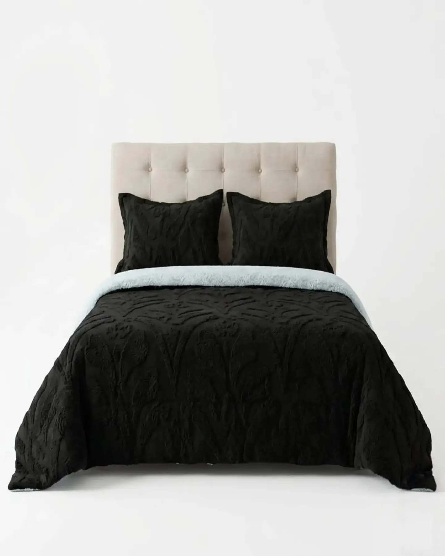 Cubrecama Sherpa Jacquard Deluxe 2 Plazas Diseño Relieve 5