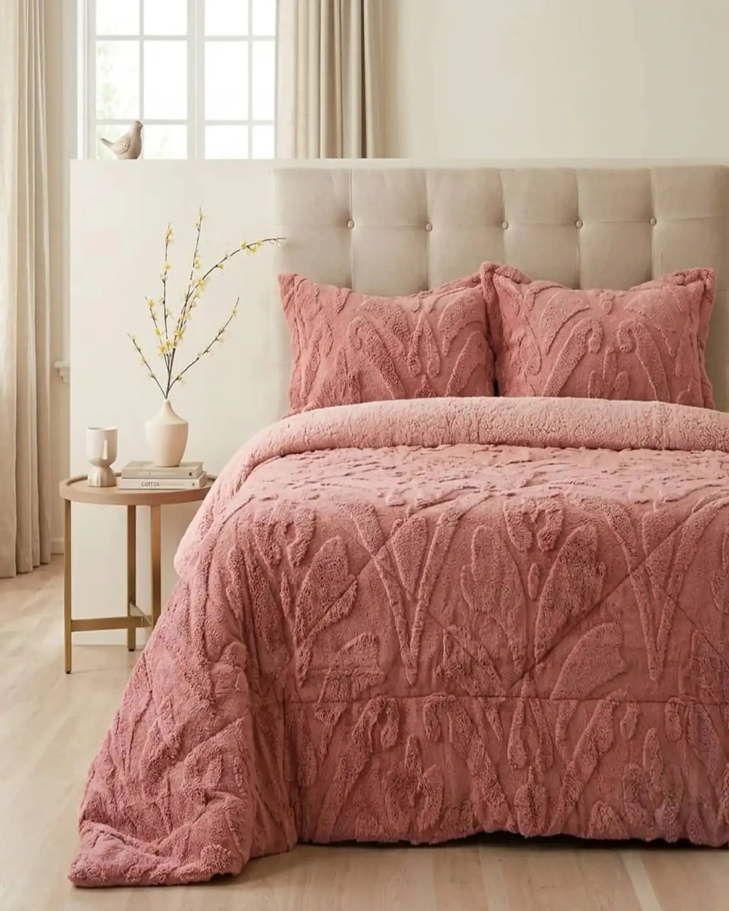Cubrecama Sherpa Jacquard Deluxe 2 Plazas Diseño Relieve 2
