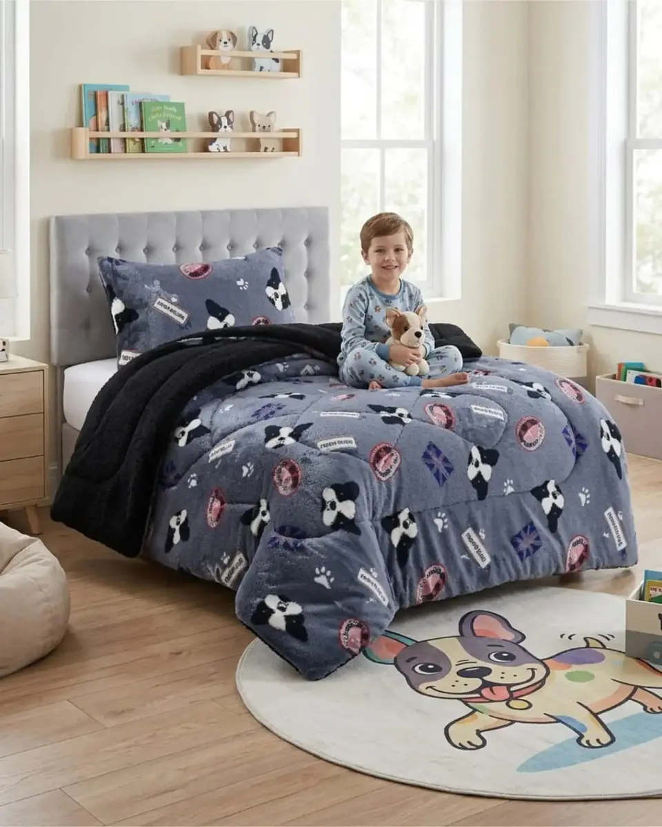 Cubrecama Plush con Chiporro Plaza y Media Diseño Premium 4